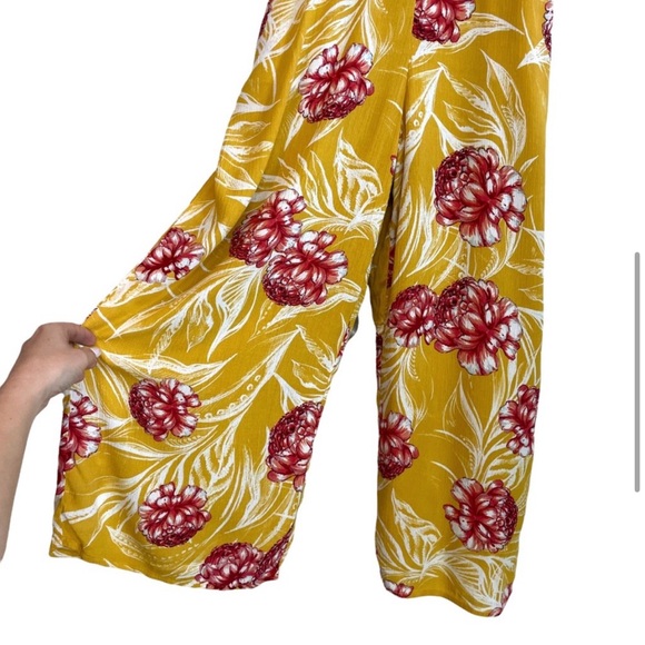 Lulus Garden's Glory Mustard Yellow Floral Print Culotte Jumpsuit - Picture 5 of 11